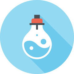 Modern light bulb flat line vector illustration icon design concept.