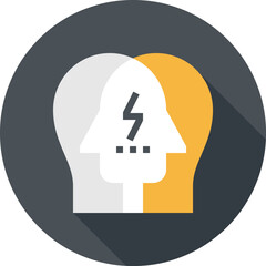 Modern brainstorm flat line vector illustration icon design concept. Icon for mobile and web graphics. Flat symbol, logo creative concept. Simple and clean flat pictogram