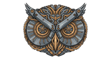 Steampunk owl illustration