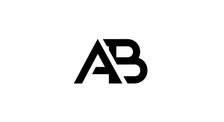 Modern AB Letter Logo Design Featuring Bold Typography on a White Background