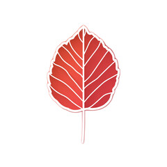 Single Leaf Icon Outline Isolated on Contrasting Background with Vibrant Colors for Creative Illustrations and Designs