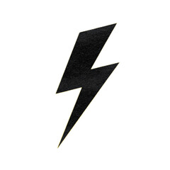 Isolated Single Lightning Bolt Symbol on a Contrasting Background for Use in Design Elements and Graphic Projects