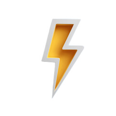 Single Lightning Icon Isolated on a Contrasting Background for Creative Design and Digital Use
