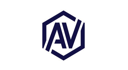 Elegant AV Initial Logo Design Concept with Hexagon Shape for Branding Identity