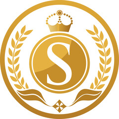 Elegant golden monogram design template with initials