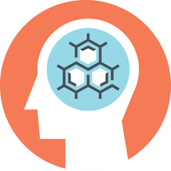 scientific knowledge flat web icon concept