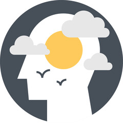 clear your mind flat web icon concept