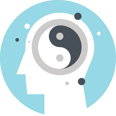 mental balance flat web icon concept