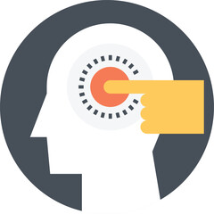 mind manipulation flat web icon concept