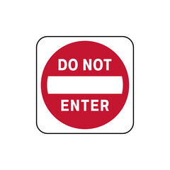 Sign do not enter. Red warning icon. Street symbol no entry. Red, isolated, round no-entry sign, on a white background. Prohibition sign 