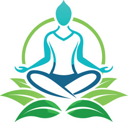 Clean meditation wellness yoga logo design