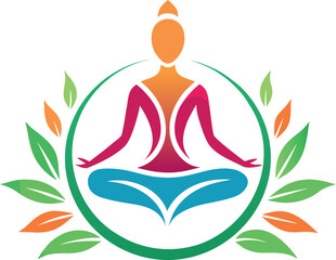 Clean meditation wellness yoga logo design