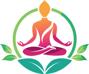 Clean meditation wellness yoga logo design