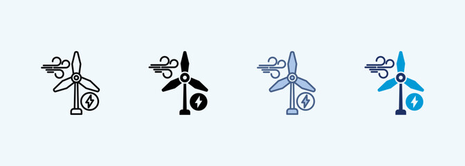 wind power multiple style icon collection
