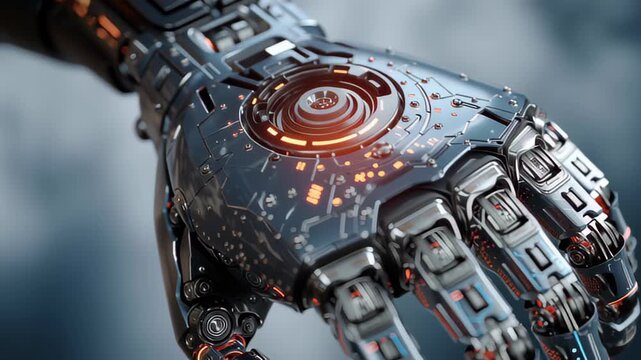 Futuristic robot artificial intelligence revolutionary AI technology development and machine learning concept. Global robotic blockchain science resea