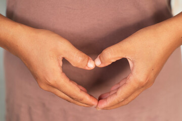 Calm Hand love symbol Position with Natural Skin Tone Detail