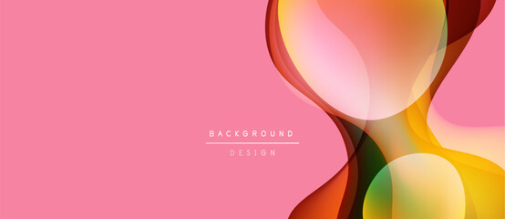 Abstract flowing shapes, pink backdrop. Overlapping layers create dynamic visual effect. Modern design element for backgrounds.