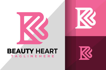 Letter B Beauty Heart Logo Logos Design Element Stock Vector Illustration