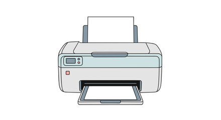 Printer with paper tray open ready for printing documents  