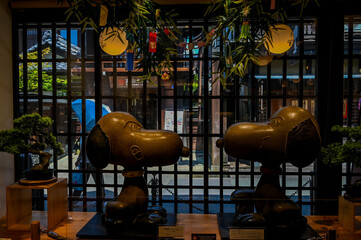 vintage statues, takayama, japan