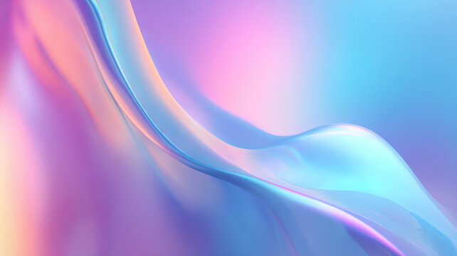 Elegant Flowing Abstract Waves With Soft Pastel Gradient Purple Blue Pink Creating Smooth Modern Digital Background Art - Powered by Adobe
