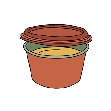 Takeaway soup container with lid in simple design  