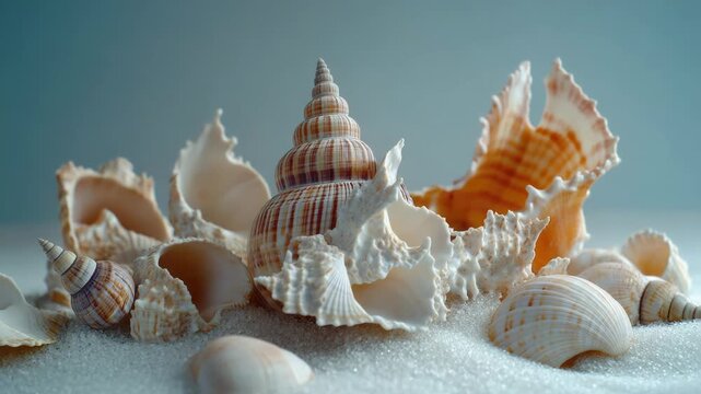Video Beachcomber's find: a collection of seashells on the shoreline