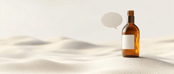 Communication Symbol on White Bottle Background