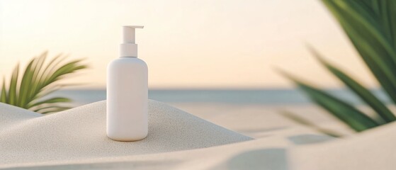 Communication Label on Plain Cosmetic Bottle