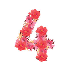 Vector flower number 4. Botanical character