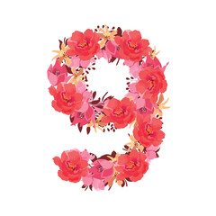 Vector flower number 9. Botanical character