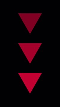 red arrow pointing down direction animation on transparent background, vector illustration of an arrow icon animation video 4k, animated arrowhead moving down, alpha channel