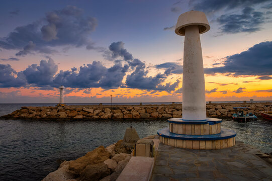 Cyprus - Ayia napa, harbour during dusk