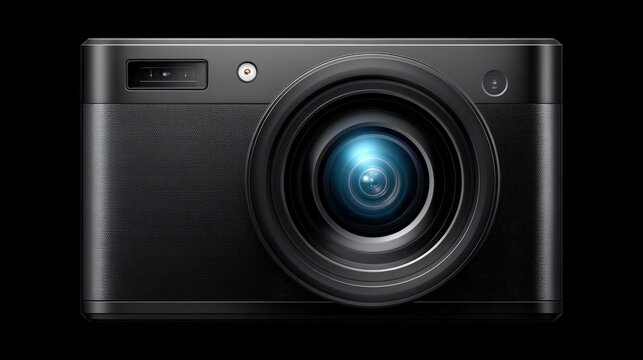 A sleek and modern camera is showcased against a black background, ideal for articles or promotions related to photography, equipment reviews, or creative projects,
