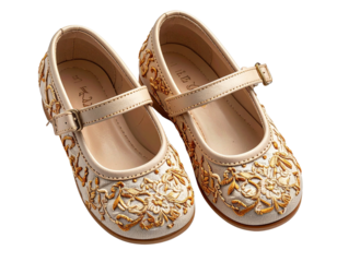 Elegant Infant Footwear, Transparent Background.