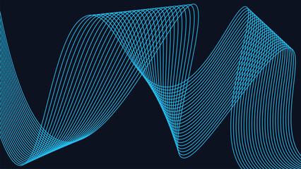 Elegant Blue Twisted Line Flow Abstract Wave Background for Minimal Modern Graphic Design and Futuristic Layouts