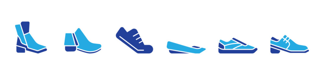 Man and woman shoes line icons. Editable stroke. Vector illustration