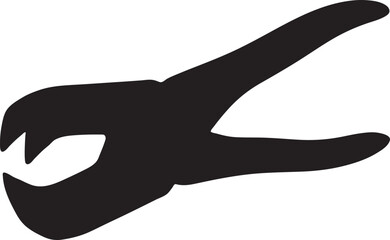 Obraz premium Pliers silhouette simple vector illustration of tool isolated on white background for construction and repair