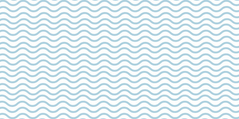 Seamless Wave Pattern, Hand drawn water sea vector background. Wavy beach print, curly grunge paint lines,