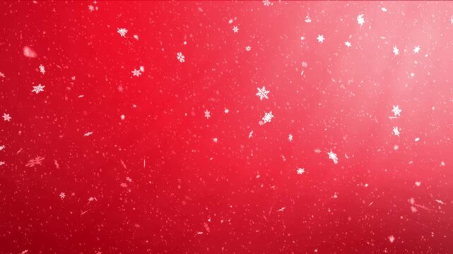 chrismas snow and snowflakes falling animation on red background, perfect for winter snowfall holiday, happy new year and seasonal festive - Powered by Adobe