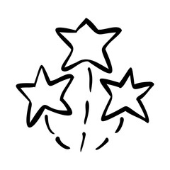 Shooting Stars hand drawn icon