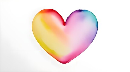Fototapeta premium Vibrant Rainbow-Colored Watercolor Heart Illustration