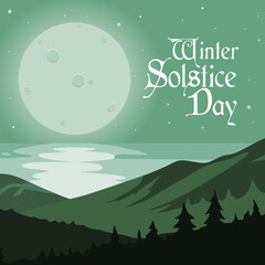 Winter Solstice Day theme poster or banner. Great for Posters, Banners, campaigns, greeting cards and social media. Vector Illustrations.