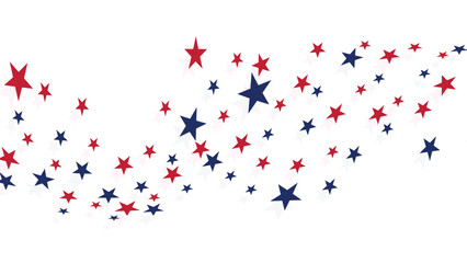 Patriotic Scattered Stars Vector Background, Celebration of colors with red, white, and blue stars representing unity and patriotism in a festive design