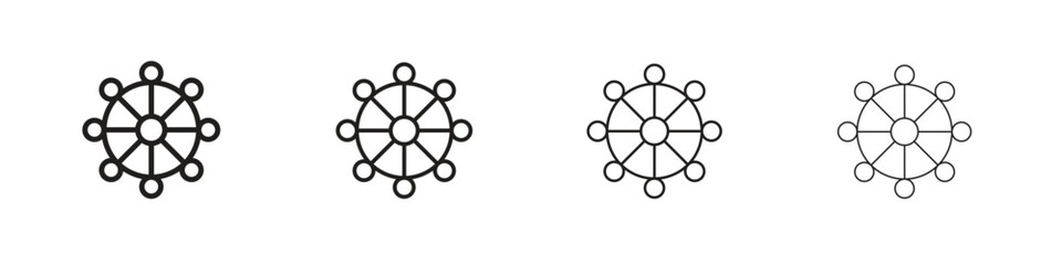Fototapeta premium Ferris wheel icon set. editable stroke eps 10 vector illustration.