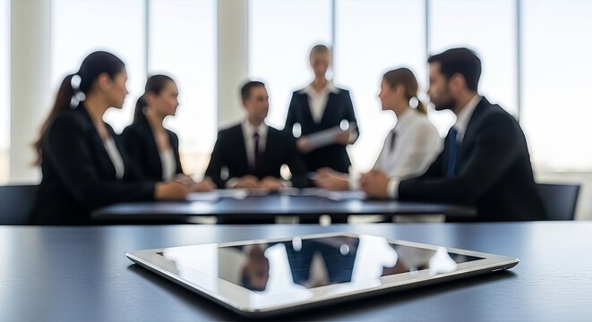 Strategic insights modern boardroom meeting facilitated by advanced digital collaboration tools