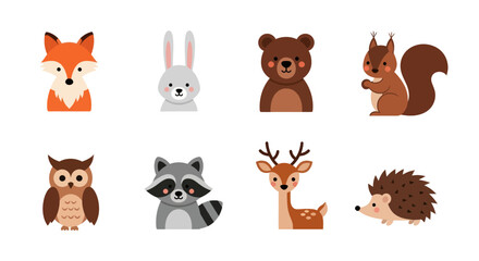 Cartoon musical instruments and animal characters on a white backdrop