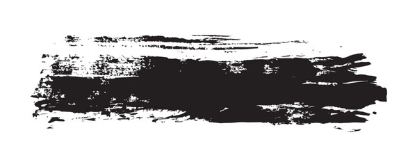 A collection of bold black grunge brush stroke set with rough textures, smudged paint effects, dry-brush edges, and hand-painted ink lines