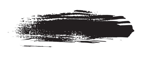 A collection of bold black grunge brush stroke set with rough textures, smudged paint effects, dry-brush edges, and hand-painted ink lines