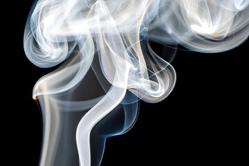 Ethereal Smoke Trails Against Black Background - Abstract Motion Design